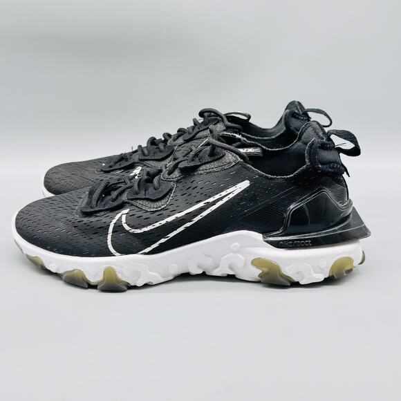 Nike Shoes Mens 9 Black React Vision Athletic Running Sneakers Low Top Lace Up - Picture 4 of 11